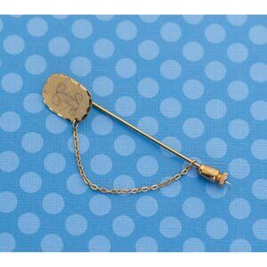Vintage Mid Century Engraved Gold Tone Stickpin - M9